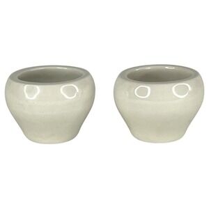 2 Vintage Hall China Open Salt Cellars White Ceramic Made In USA 1153 Dip Set
